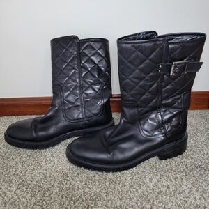 Aquatalia Lakyn Calf Black Riding Boots Women’s Size 10